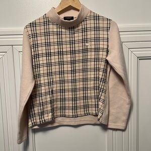 Burberry high neck knit sweater, size M. Good used condition.